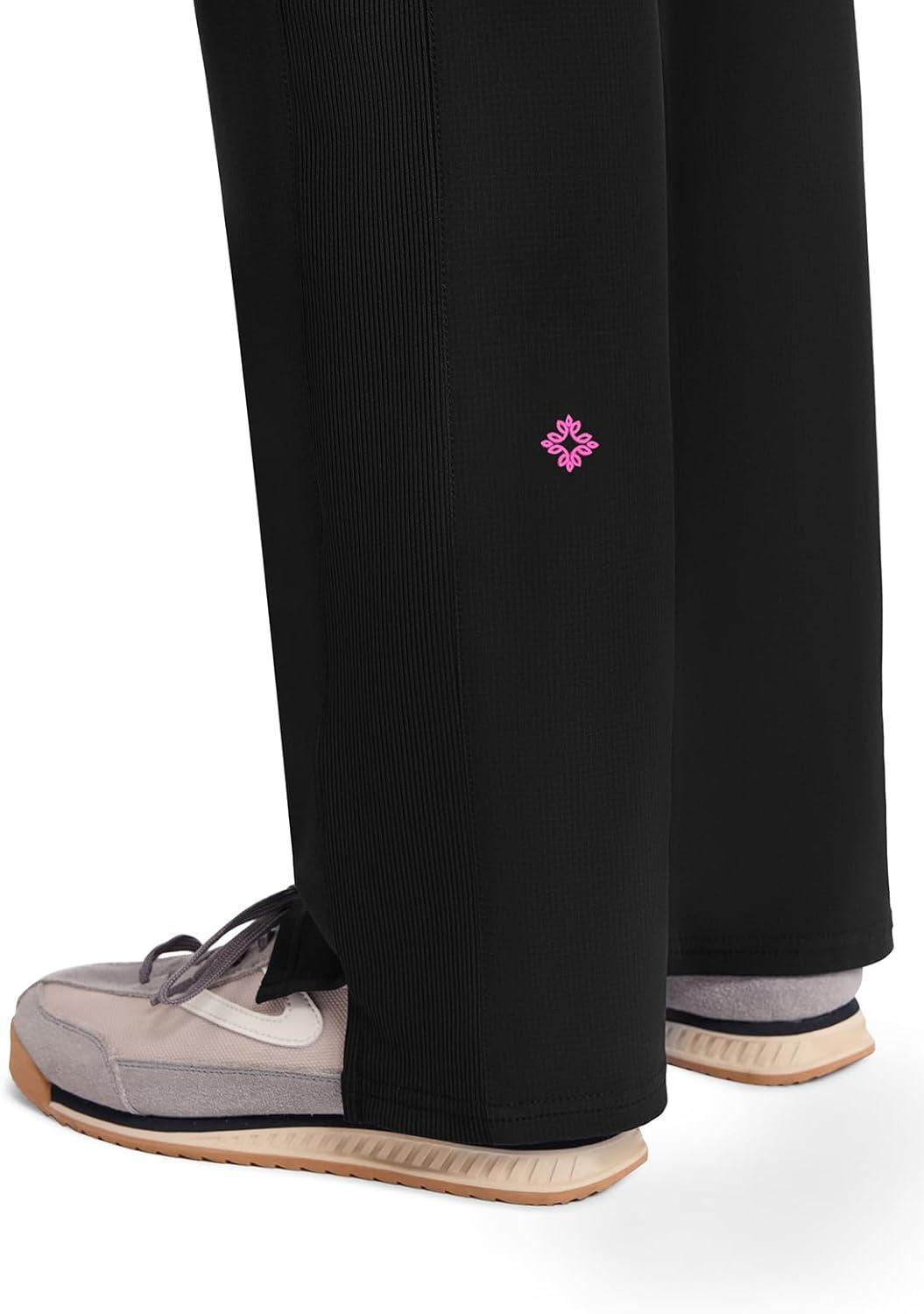 imageMed Couture Scrub Pants for Women Straight Leg PullOn Pant with 4 Pockets Moisture Wicking amp 360 Stretch MC103Black
