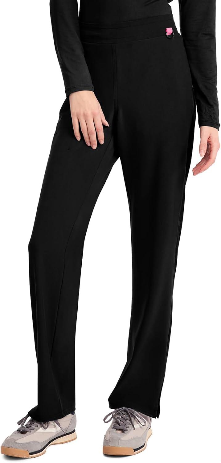 imageMed Couture Scrub Pants for Women Straight Leg PullOn Pant with 4 Pockets Moisture Wicking amp 360 Stretch MC103Black