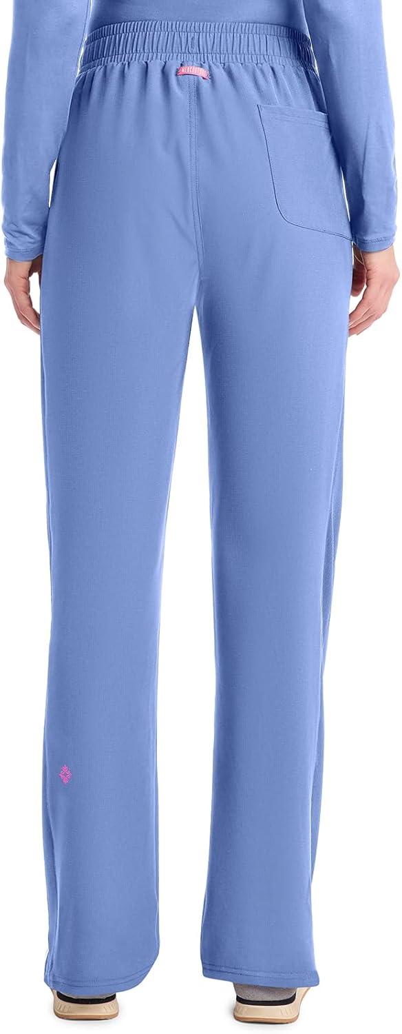 imageMed Couture Scrub Pants for Women Straight Leg PullOn Pant with 4 Pockets Moisture Wicking amp 360 Stretch MC103Ciel