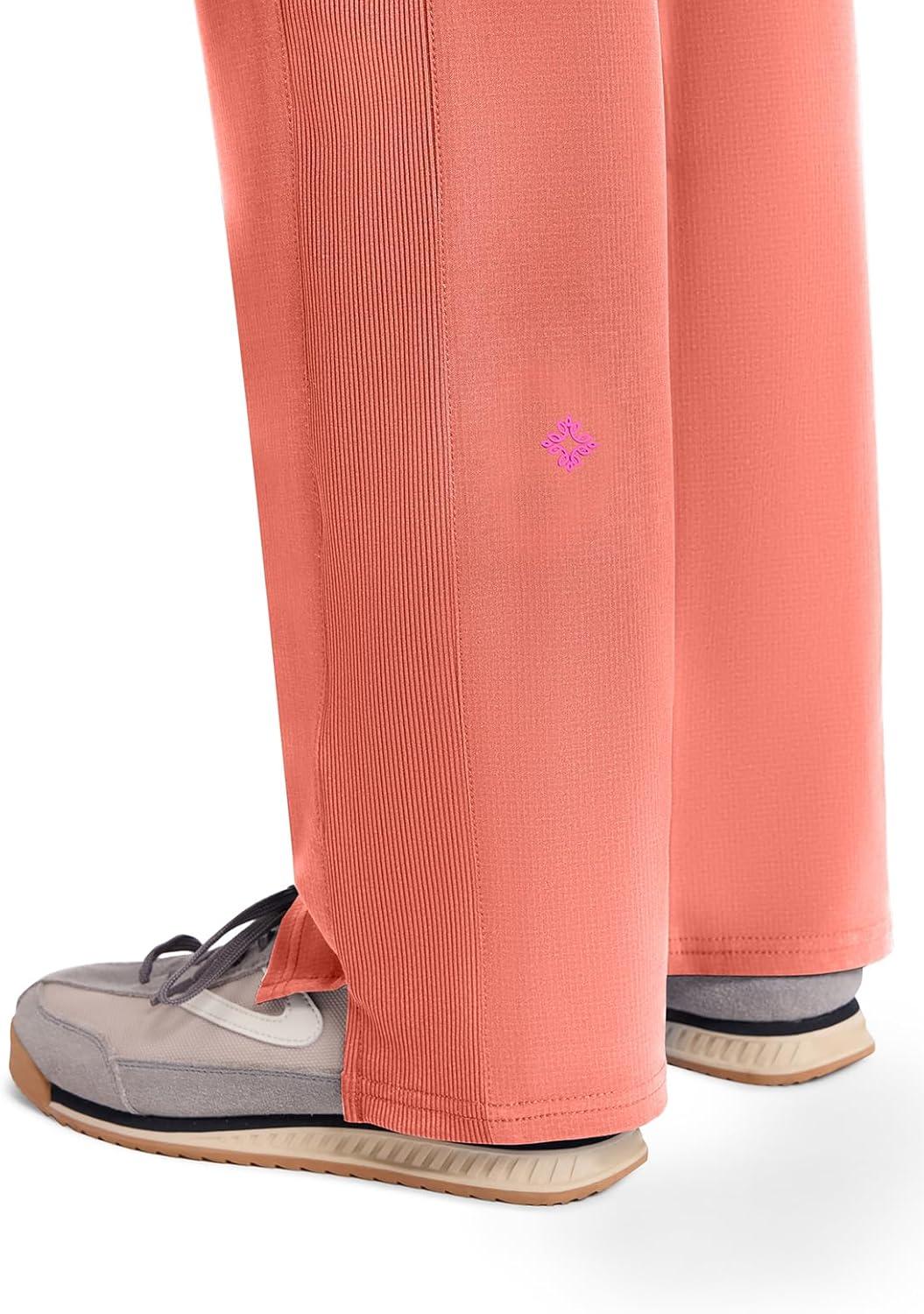 imageMed Couture Scrub Pants for Women Straight Leg PullOn Pant with 4 Pockets Moisture Wicking amp 360 Stretch MC103Coral Fusion
