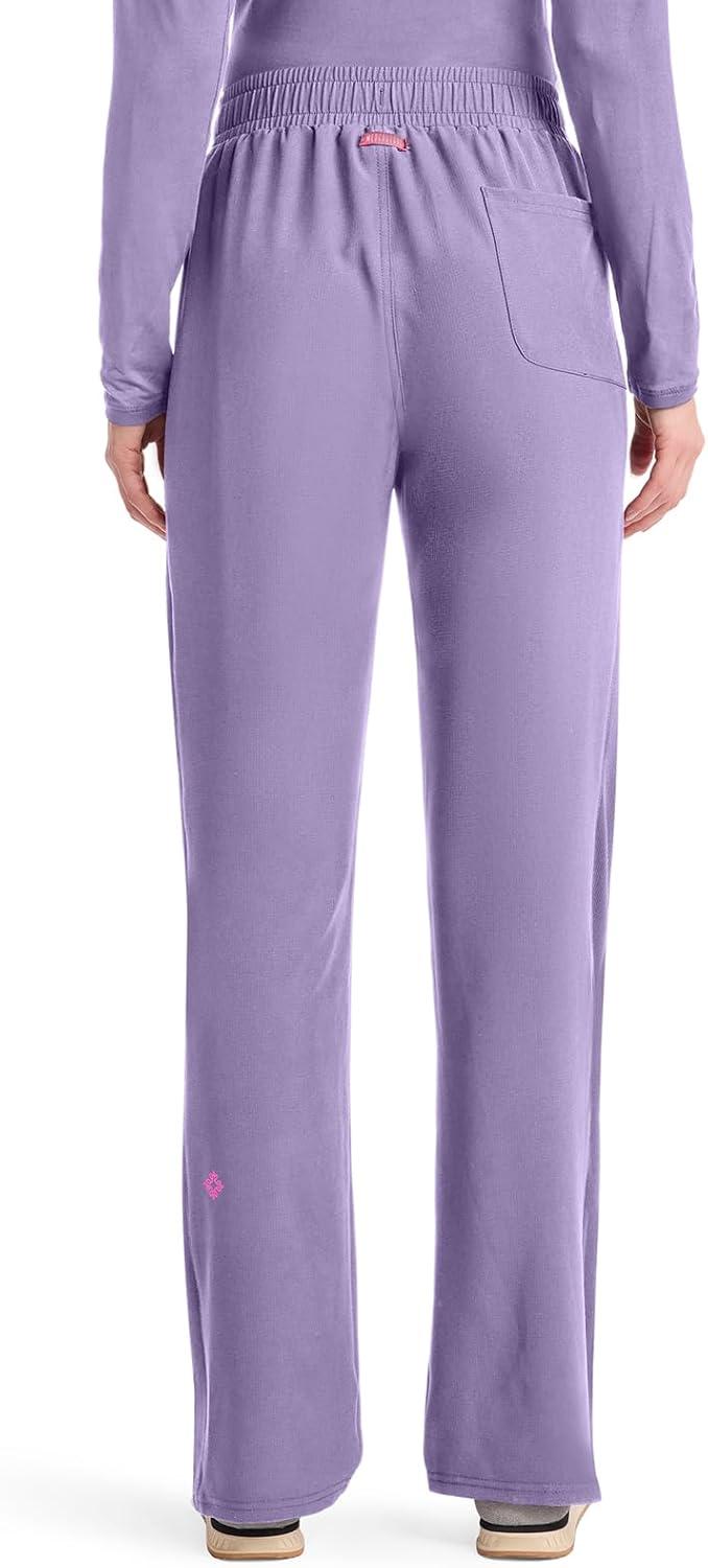 imageMed Couture Scrub Pants for Women Straight Leg PullOn Pant with 4 Pockets Moisture Wicking amp 360 Stretch MC103Digital Lavender