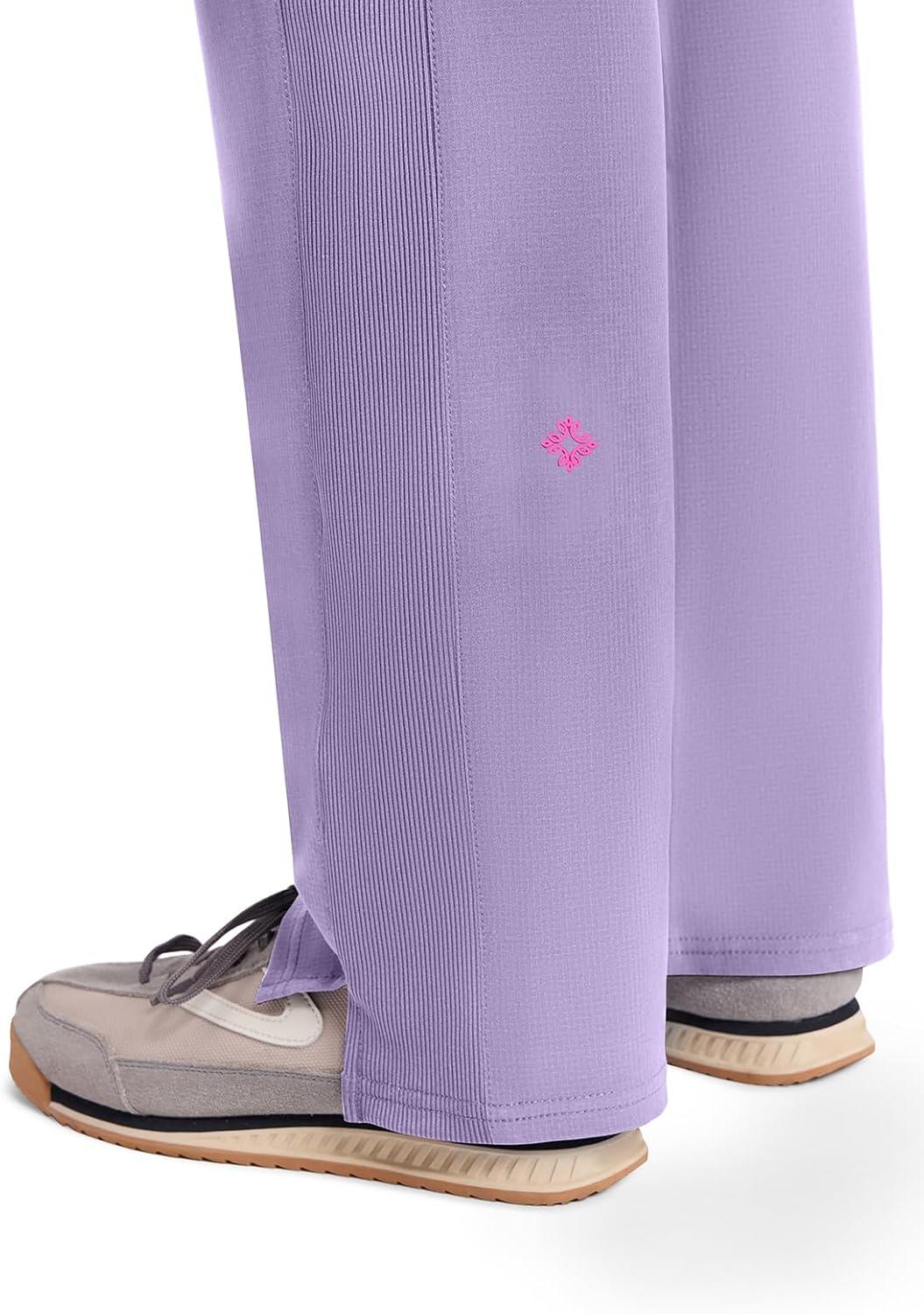 imageMed Couture Scrub Pants for Women Straight Leg PullOn Pant with 4 Pockets Moisture Wicking amp 360 Stretch MC103Digital Lavender