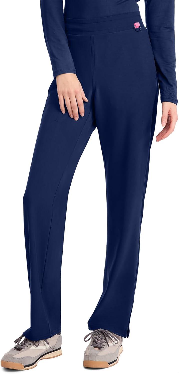 imageMed Couture Scrub Pants for Women Straight Leg PullOn Pant with 4 Pockets Moisture Wicking amp 360 Stretch MC103Navy