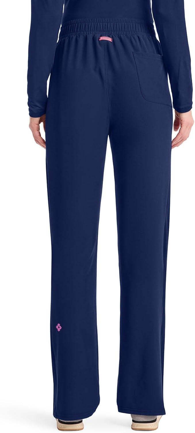 imageMed Couture Scrub Pants for Women Straight Leg PullOn Pant with 4 Pockets Moisture Wicking amp 360 Stretch MC103Navy