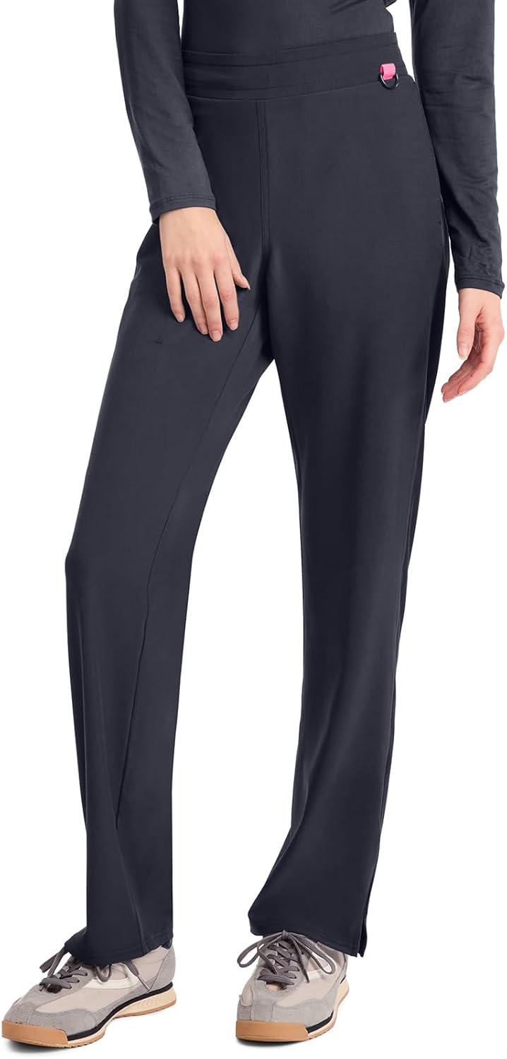 imageMed Couture Scrub Pants for Women Straight Leg PullOn Pant with 4 Pockets Moisture Wicking amp 360 Stretch MC103Pewter