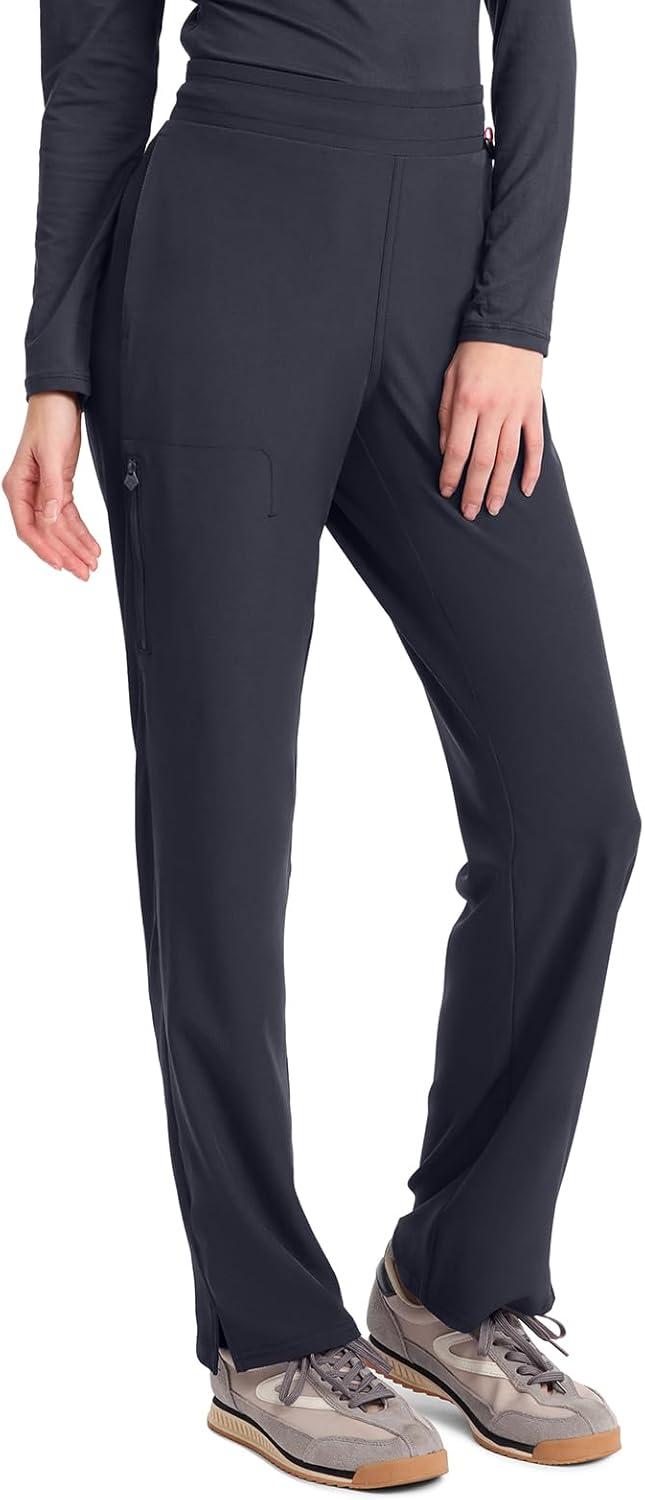 imageMed Couture Scrub Pants for Women Straight Leg PullOn Pant with 4 Pockets Moisture Wicking amp 360 Stretch MC103Pewter