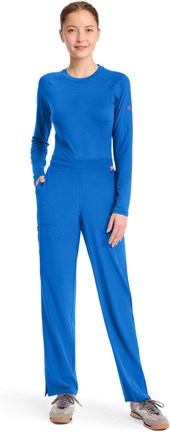imageMed Couture Scrub Pants for Women Straight Leg PullOn Pant with 4 Pockets Moisture Wicking amp 360 Stretch MC103Royal