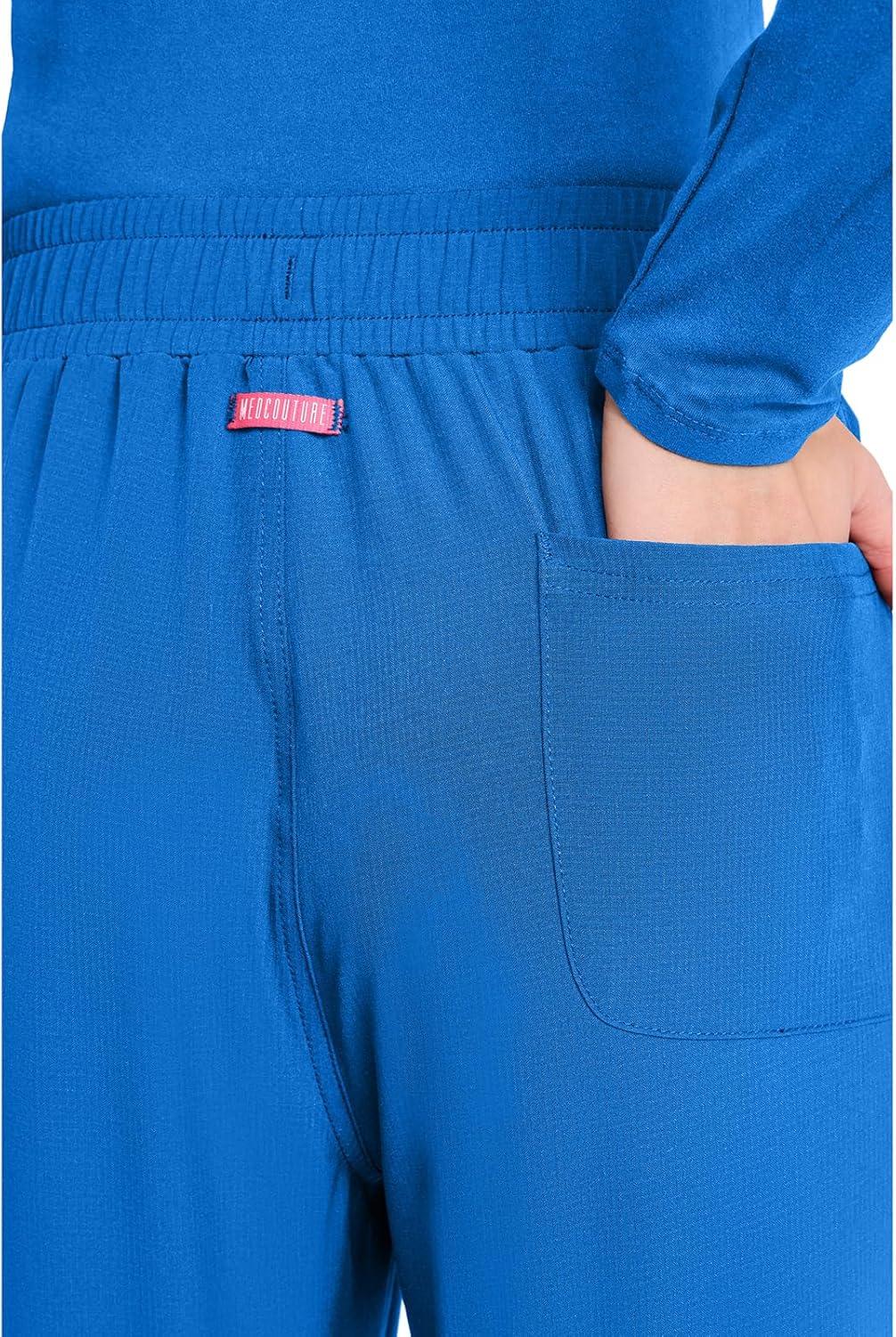 imageMed Couture Scrub Pants for Women Straight Leg PullOn Pant with 4 Pockets Moisture Wicking amp 360 Stretch MC103Royal