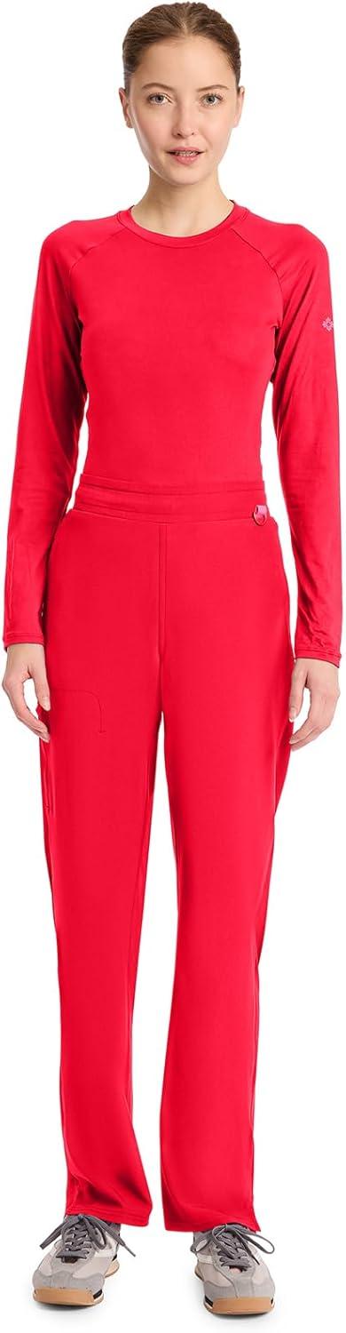 imageMed Couture Scrub Pants for Women Straight Leg PullOn Pant with 4 Pockets Moisture Wicking amp 360 Stretch MC103Solar Flare