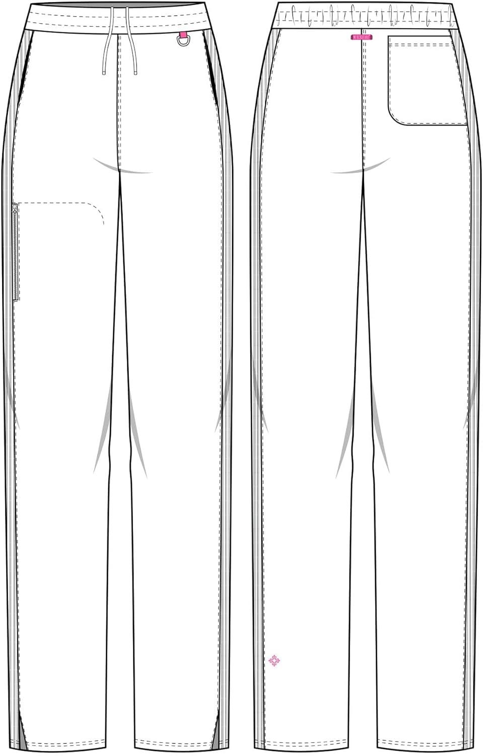 imageMed Couture Scrub Pants for Women Straight Leg PullOn Pant with 4 Pockets Moisture Wicking amp 360 Stretch MC103White