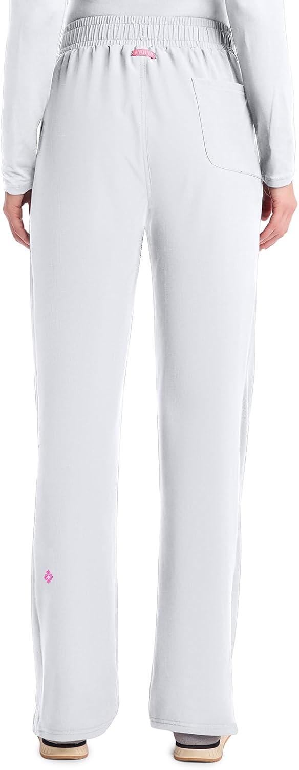 imageMed Couture Scrub Pants for Women Straight Leg PullOn Pant with 4 Pockets Moisture Wicking amp 360 Stretch MC103White