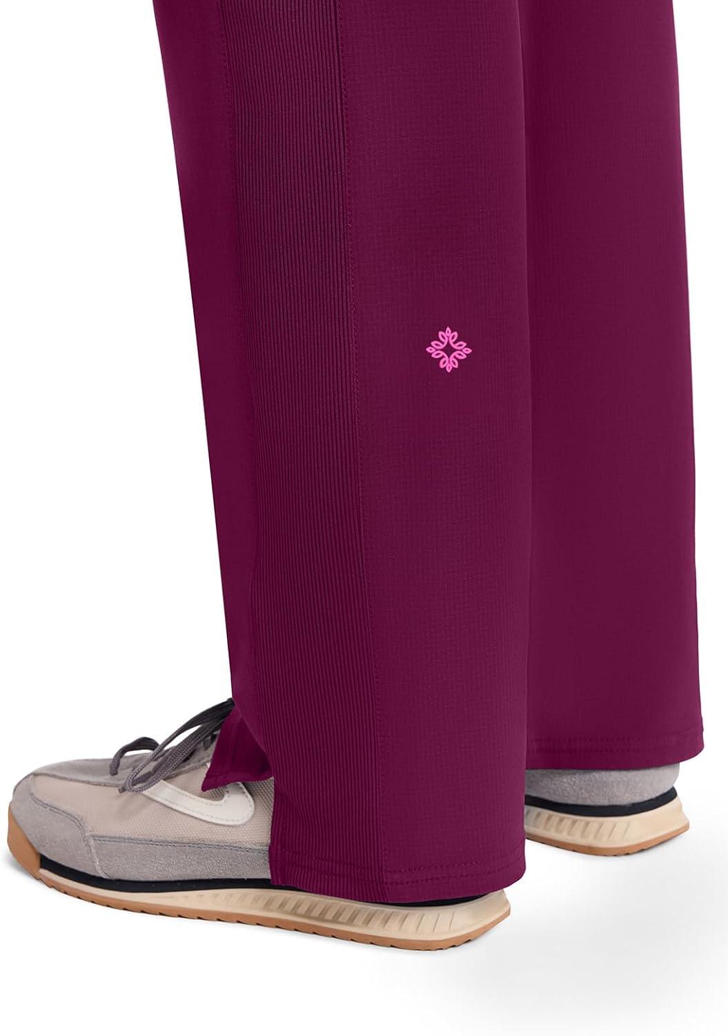 imageMed Couture Scrub Pants for Women Straight Leg PullOn Pant with 4 Pockets Moisture Wicking amp 360 Stretch MC103Wine