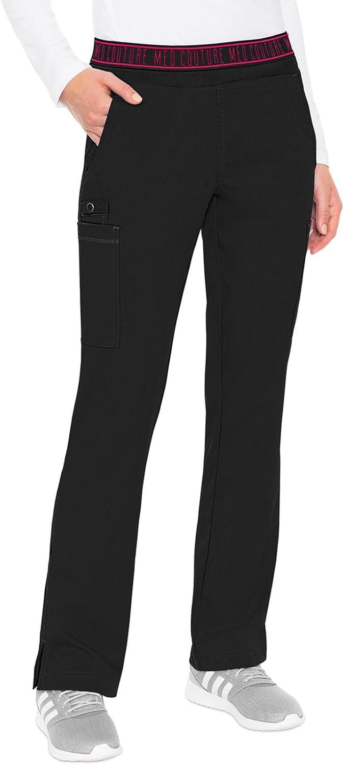 imageMed Couture Scrub Set For Women 11 Pockets with VNeck Scrub Top MC7459 and Comfortable Scrub Pants MC7739Black