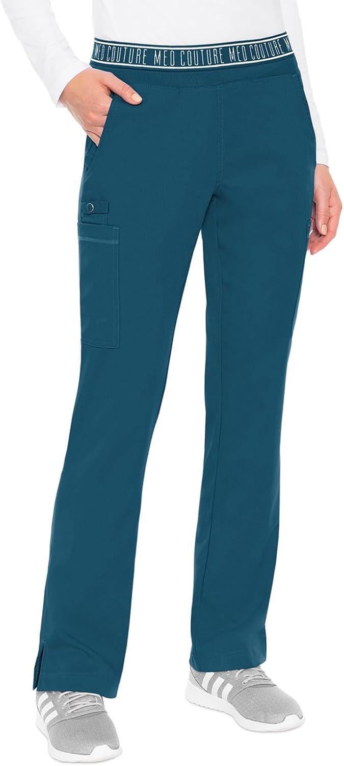 imageMed Couture Scrub Set For Women 11 Pockets with VNeck Scrub Top MC7459 and Comfortable Scrub Pants MC7739Caribbean