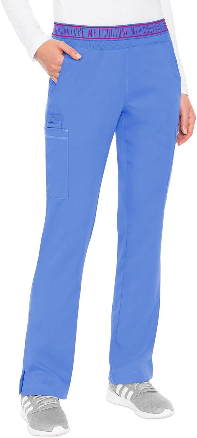 imageMed Couture Scrub Set For Women 11 Pockets with VNeck Scrub Top MC7459 and Comfortable Scrub Pants MC7739Ciel