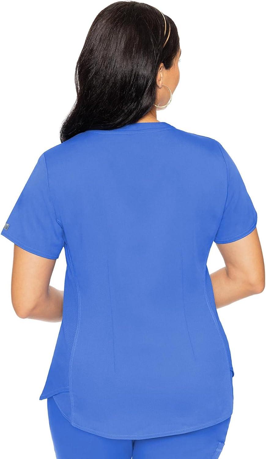 imageMed Couture Scrub Set For Women 11 Pockets with VNeck Scrub Top MC7459 and Comfortable Scrub Pants MC7739Ciel