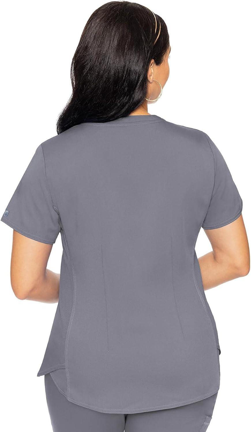 imageMed Couture Scrub Set For Women 11 Pockets with VNeck Scrub Top MC7459 and Comfortable Scrub Pants MC7739Cloud