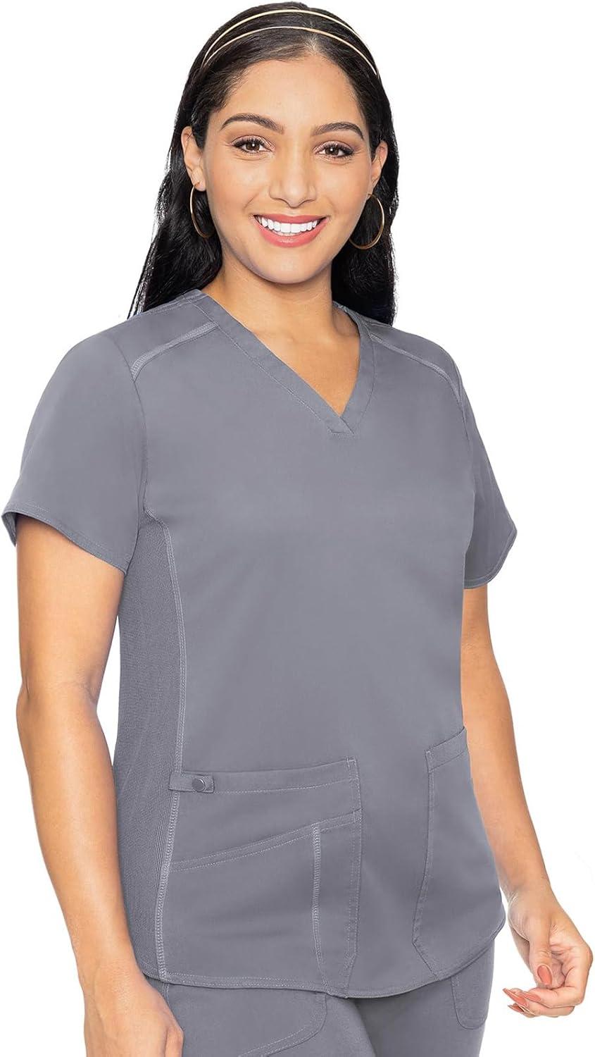 imageMed Couture Scrub Set For Women 11 Pockets with VNeck Scrub Top MC7459 and Comfortable Scrub Pants MC7739Cloud