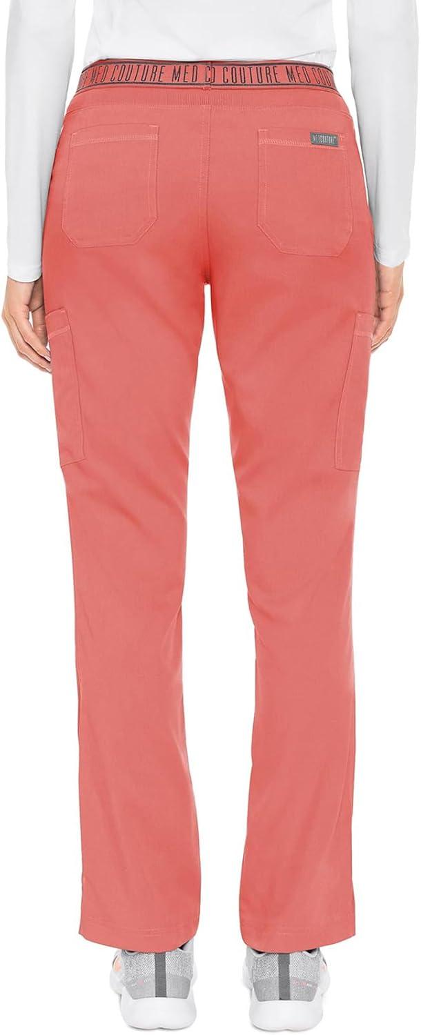 imageMed Couture Scrub Set For Women 11 Pockets with VNeck Scrub Top MC7459 and Comfortable Scrub Pants MC7739Coral