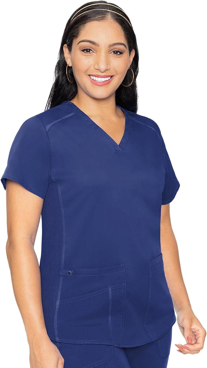 imageMed Couture Scrub Set For Women 11 Pockets with VNeck Scrub Top MC7459 and Comfortable Scrub Pants MC7739Galaxy