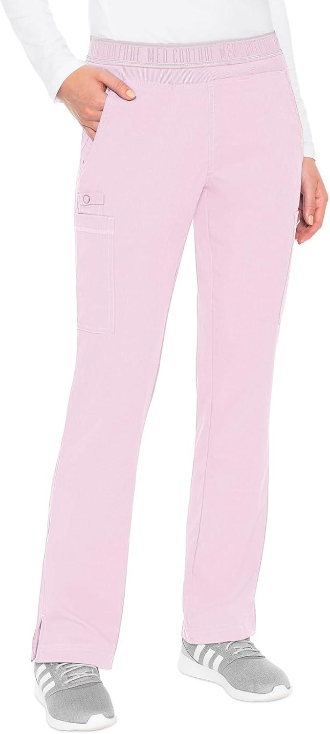 imageMed Couture Scrub Set For Women 11 Pockets with VNeck Scrub Top MC7459 and Comfortable Scrub Pants MC7739Ice Pink