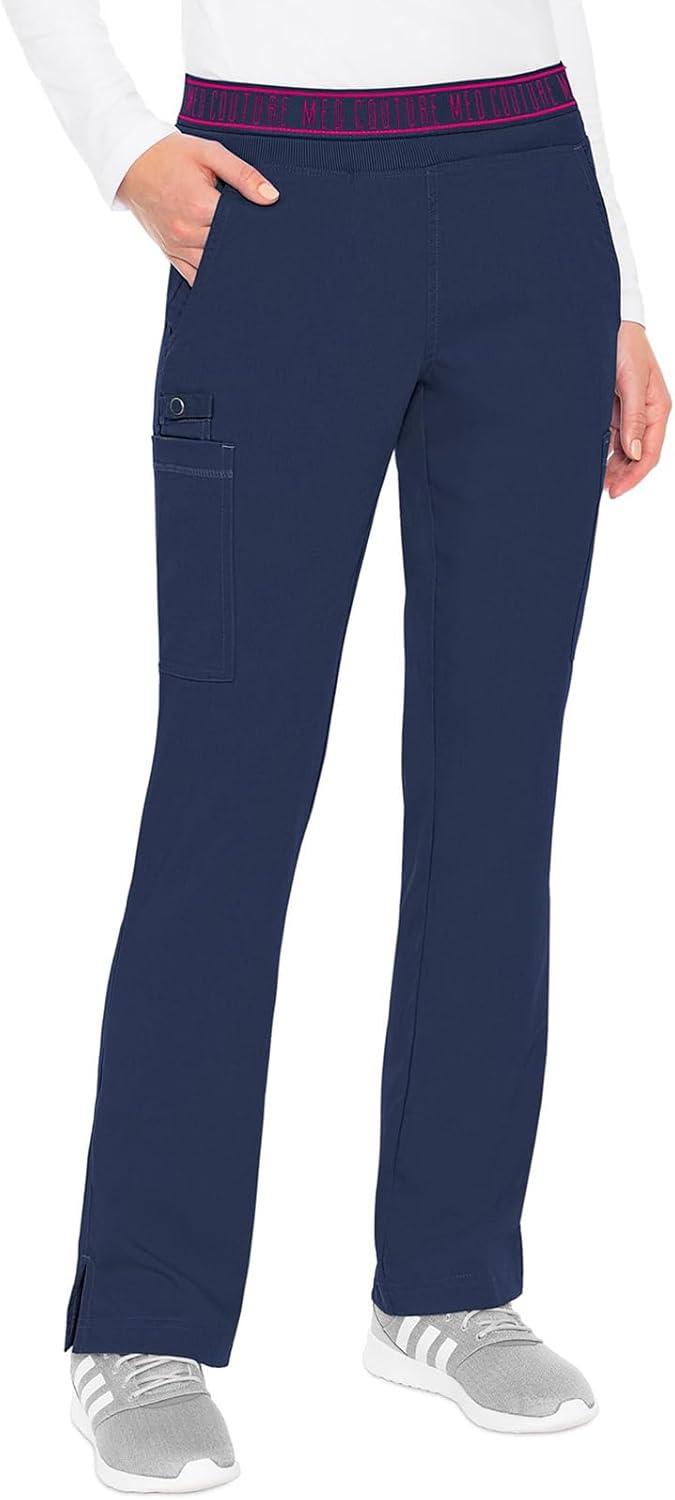 imageMed Couture Scrub Set For Women 11 Pockets with VNeck Scrub Top MC7459 and Comfortable Scrub Pants MC7739Navy