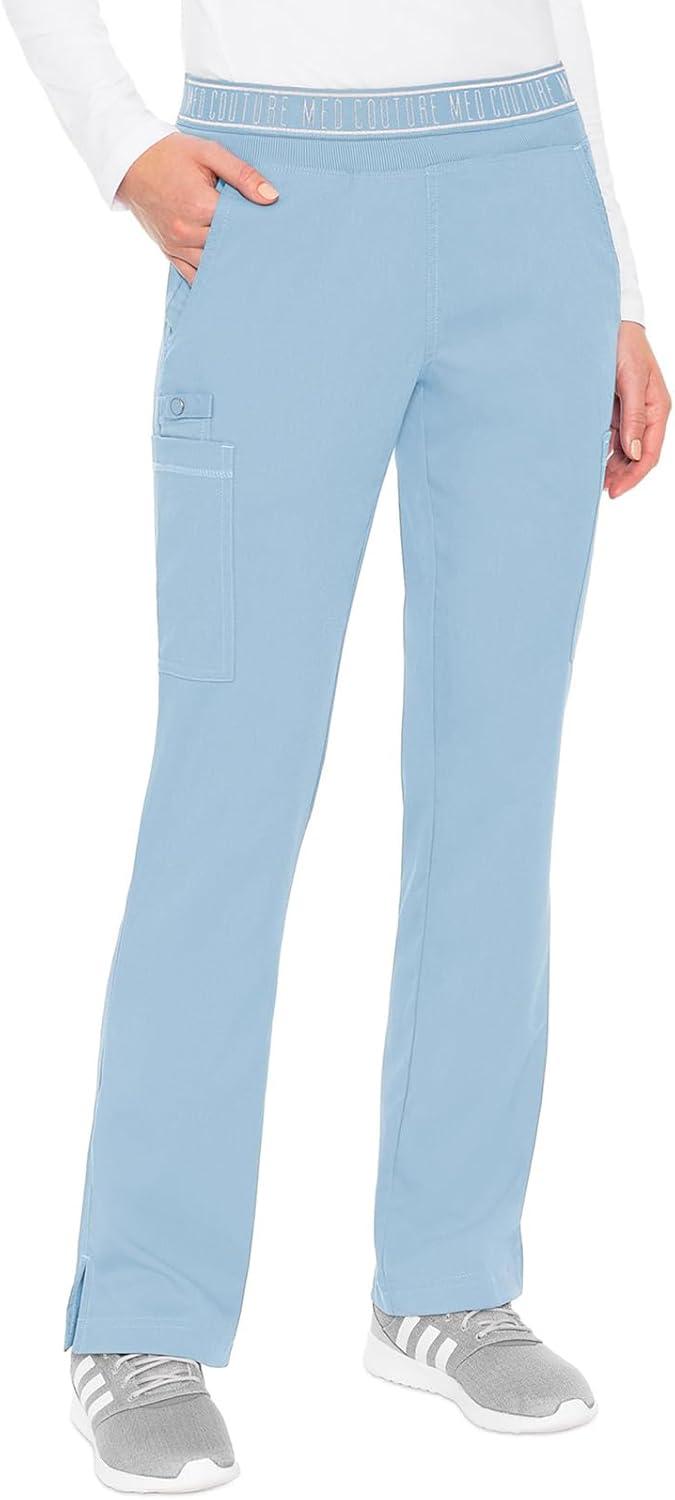 imageMed Couture Scrub Set For Women 11 Pockets with VNeck Scrub Top MC7459 and Comfortable Scrub Pants MC7739Periwinkle