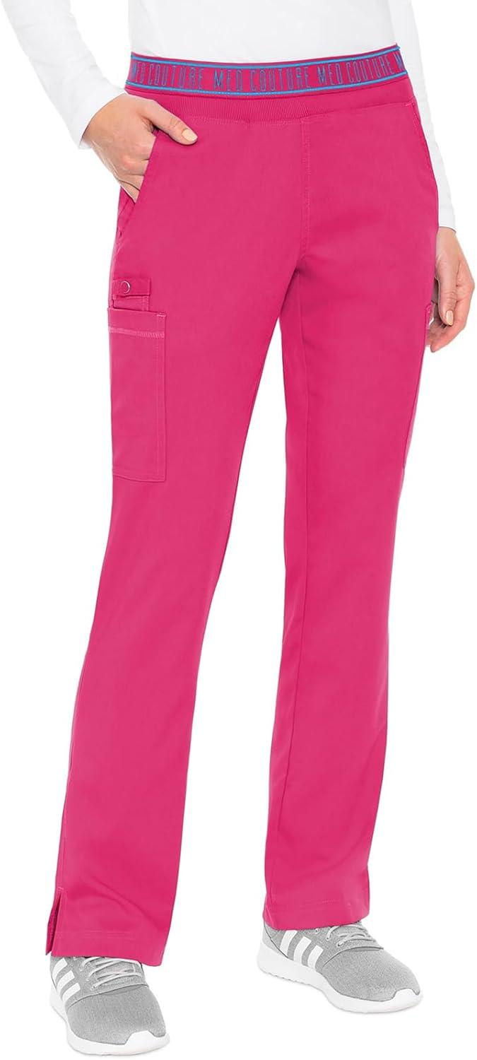 imageMed Couture Scrub Set For Women 11 Pockets with VNeck Scrub Top MC7459 and Comfortable Scrub Pants MC7739Pink Punch