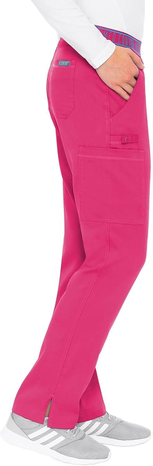 imageMed Couture Scrub Set For Women 11 Pockets with VNeck Scrub Top MC7459 and Comfortable Scrub Pants MC7739Pink Punch