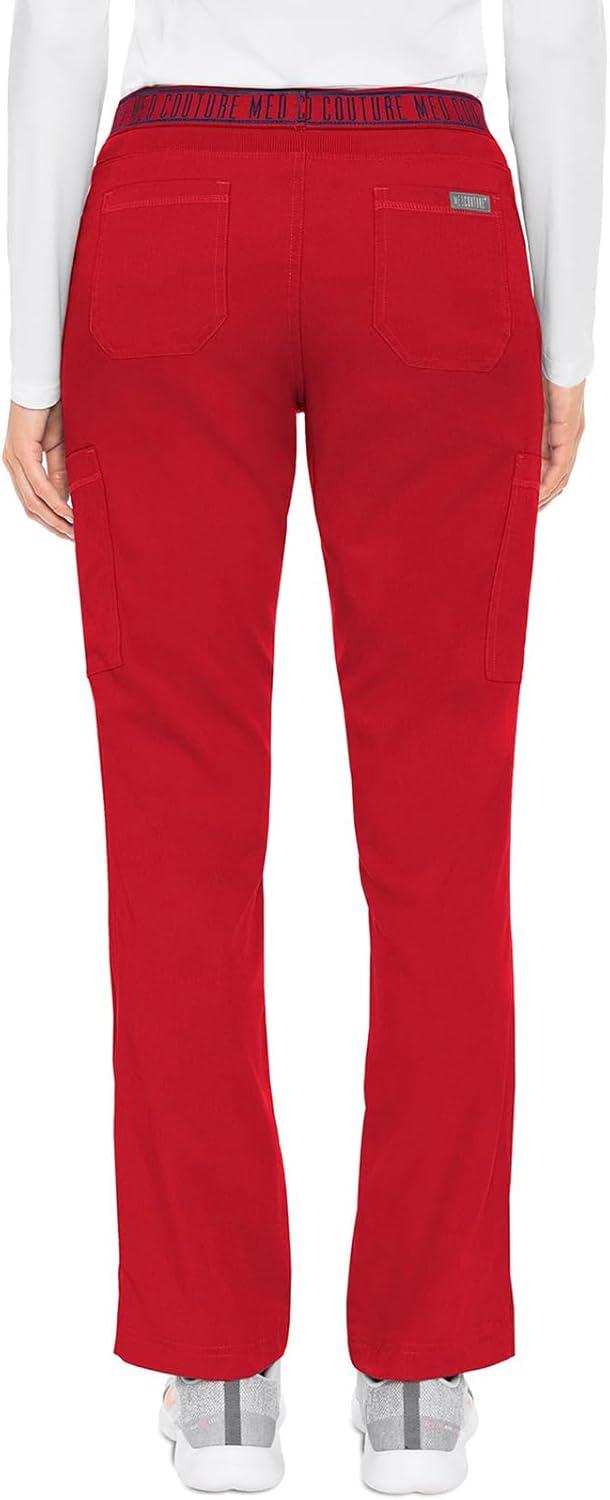imageMed Couture Scrub Set For Women 11 Pockets with VNeck Scrub Top MC7459 and Comfortable Scrub Pants MC7739Red