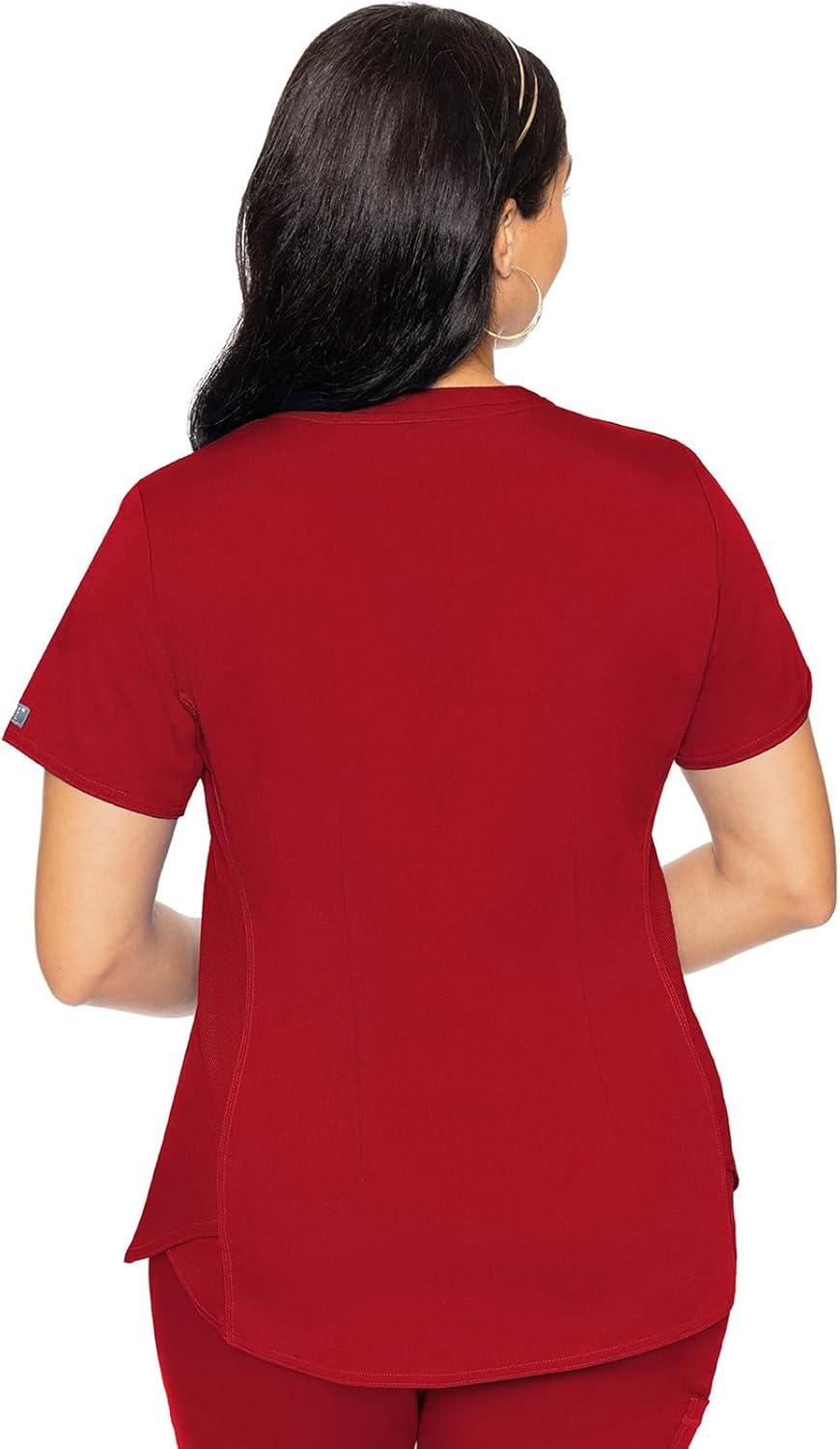 imageMed Couture Scrub Set For Women 11 Pockets with VNeck Scrub Top MC7459 and Comfortable Scrub Pants MC7739Red