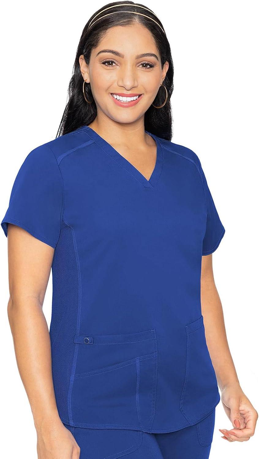 imageMed Couture Scrub Set For Women 11 Pockets with VNeck Scrub Top MC7459 and Comfortable Scrub Pants MC7739Royal