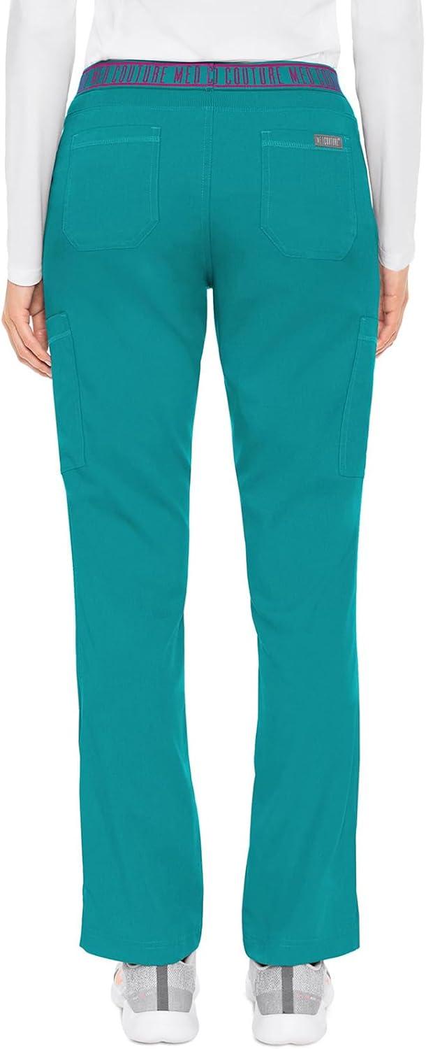 imageMed Couture Scrub Set For Women 11 Pockets with VNeck Scrub Top MC7459 and Comfortable Scrub Pants MC7739Teal