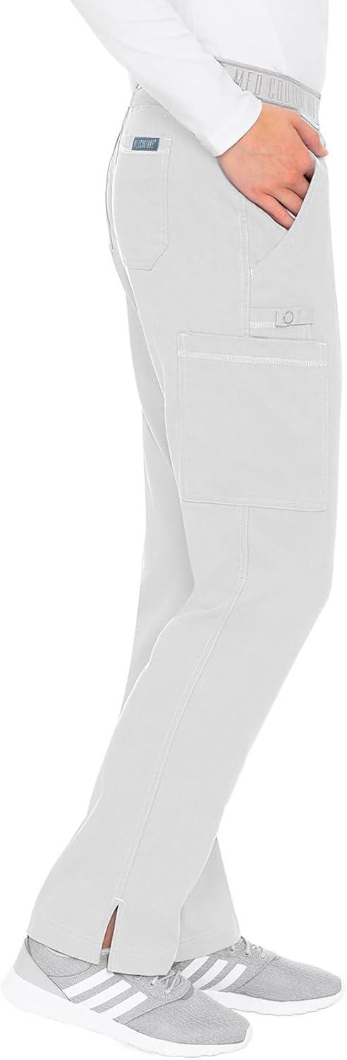 imageMed Couture Scrub Set For Women 11 Pockets with VNeck Scrub Top MC7459 and Comfortable Scrub Pants MC7739White