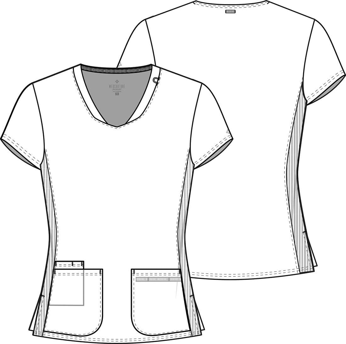 imageMed Couture Scrub Top Women Missy Fit VNeck Scrub Top with 3 Pockets Moisture Wicking Technology MC702Ciel