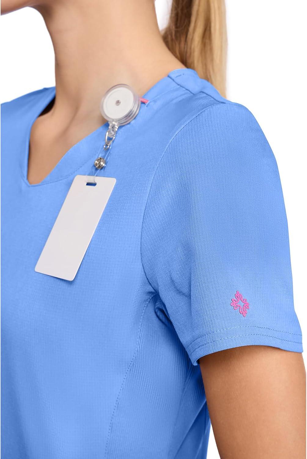 imageMed Couture Scrub Top Women Missy Fit VNeck Scrub Top with 3 Pockets Moisture Wicking Technology MC702Ciel