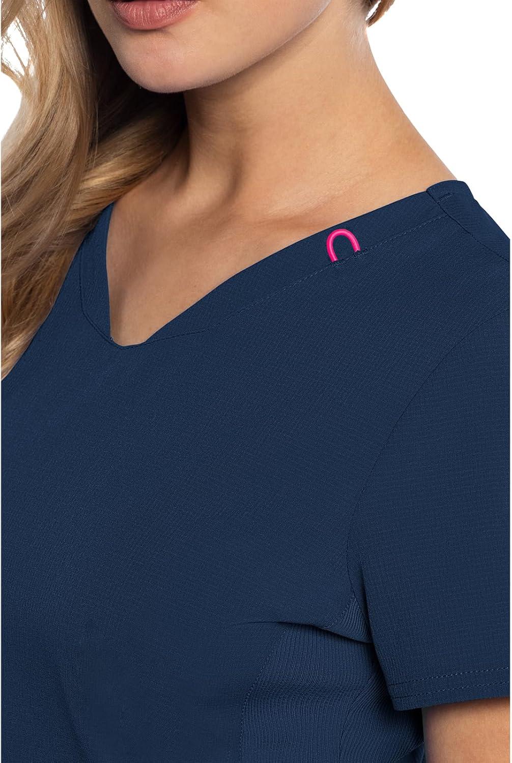 imageMed Couture Scrub Top Women Missy Fit VNeck Scrub Top with 3 Pockets Moisture Wicking Technology MC702Navy