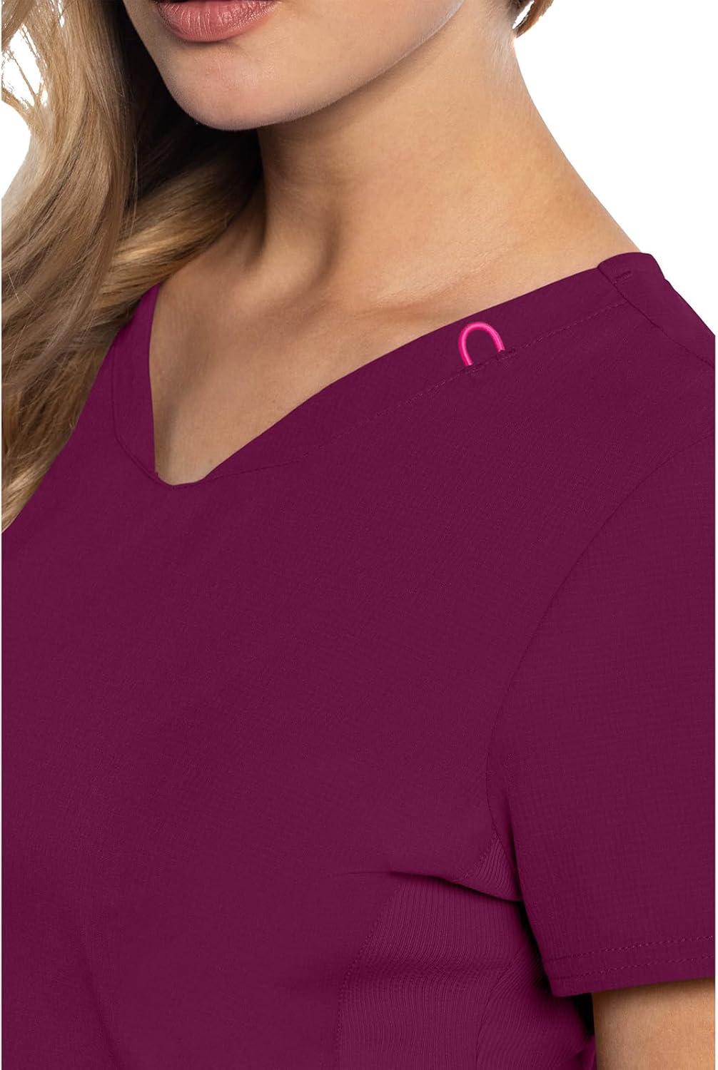 imageMed Couture Scrub Top Women Missy Fit VNeck Scrub Top with 3 Pockets Moisture Wicking Technology MC702Wine