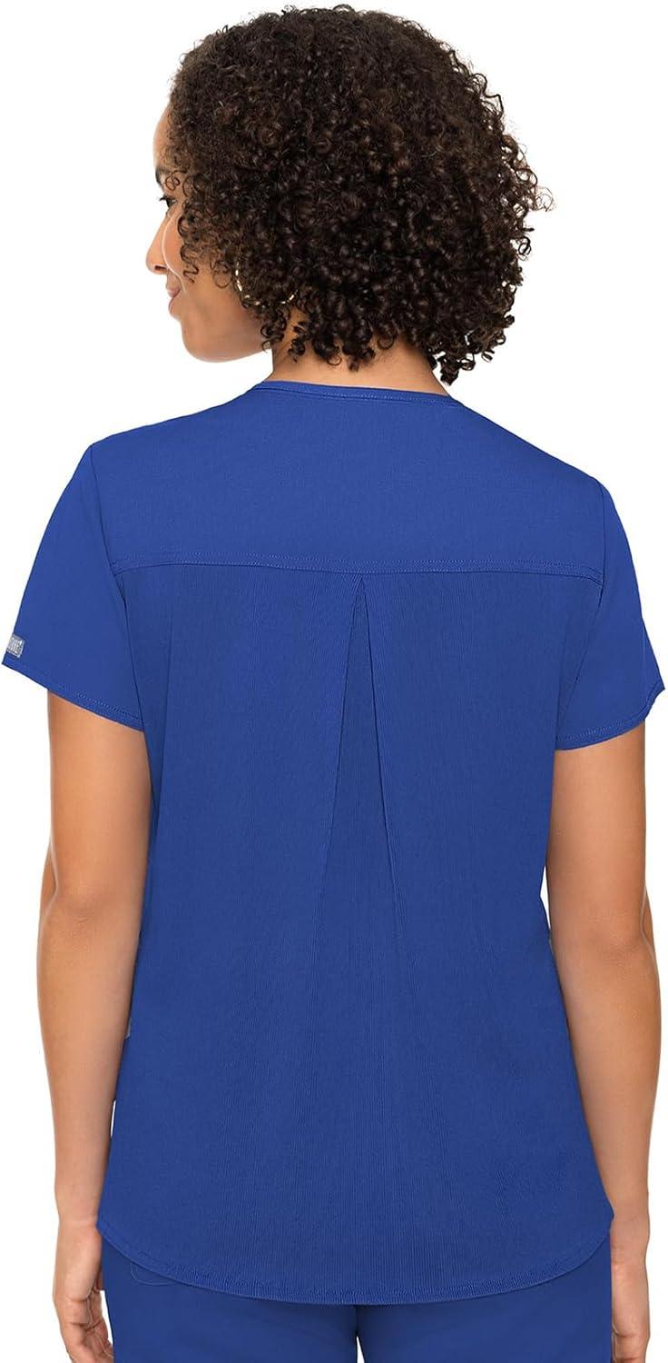 imageMed Couture Scrub Top for Women VNeck with 4 Pocket Ultra Soft 2Way Stretch and WrinkleFree Fabric MC7468Royal