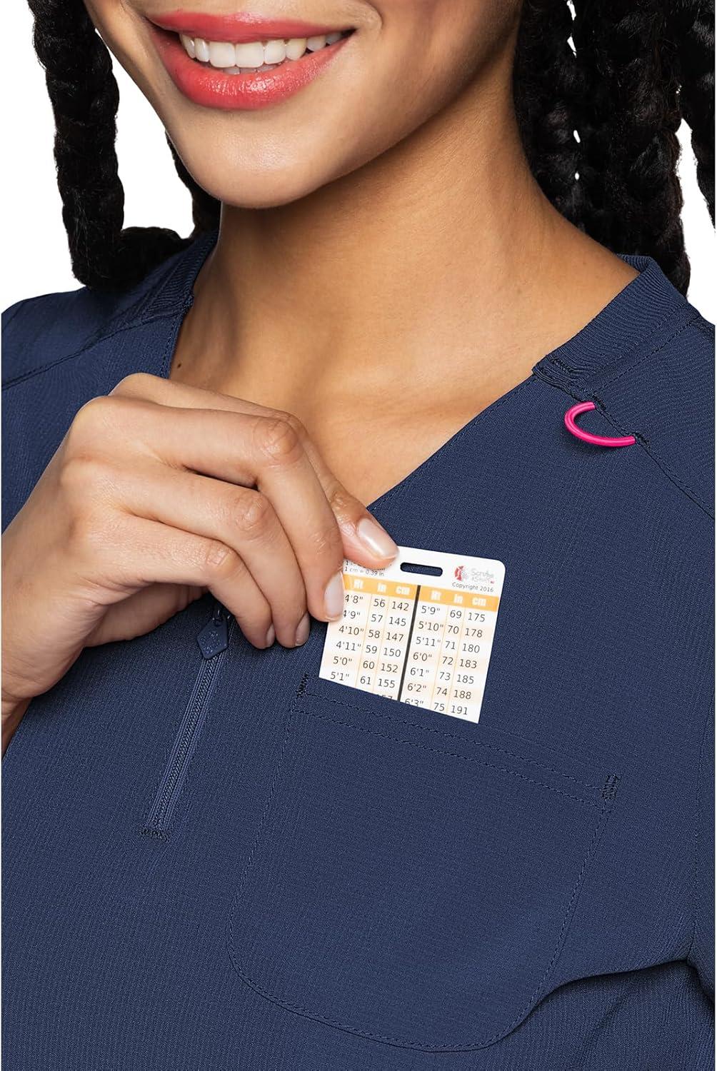 imageMed Couture Scrubs top for Women Medical Quarter Zip VNeck Scrub Top Tuckable with Chest Pocket and Rounded Hem MC705Navy