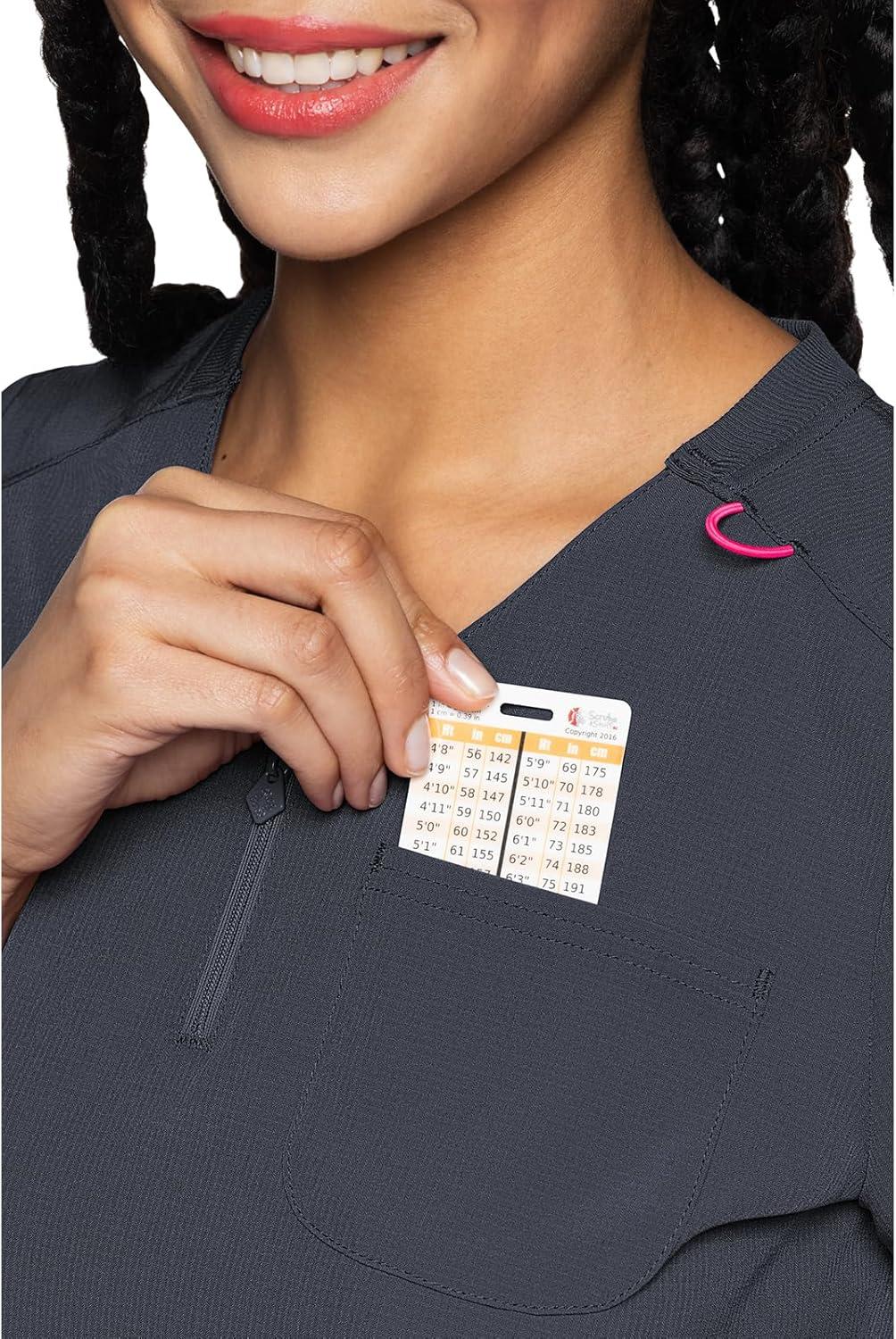 imageMed Couture Scrubs top for Women Medical Quarter Zip VNeck Scrub Top Tuckable with Chest Pocket and Rounded Hem MC705Pewter
