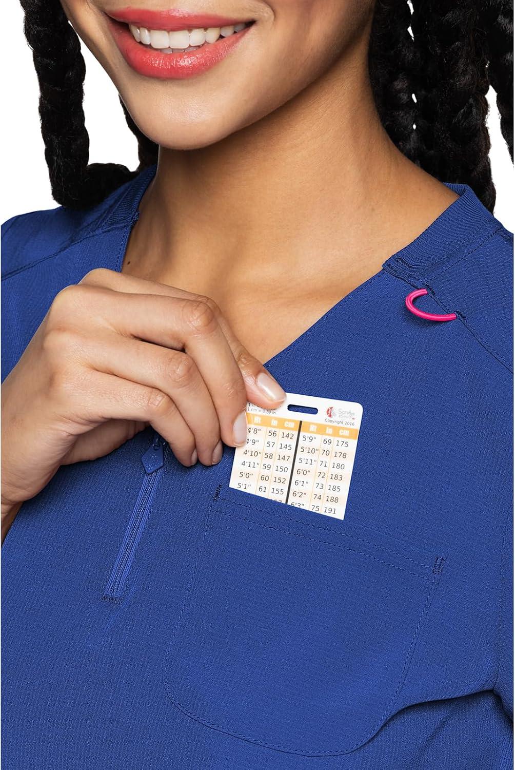 imageMed Couture Scrubs top for Women Medical Quarter Zip VNeck Scrub Top Tuckable with Chest Pocket and Rounded Hem MC705Royal