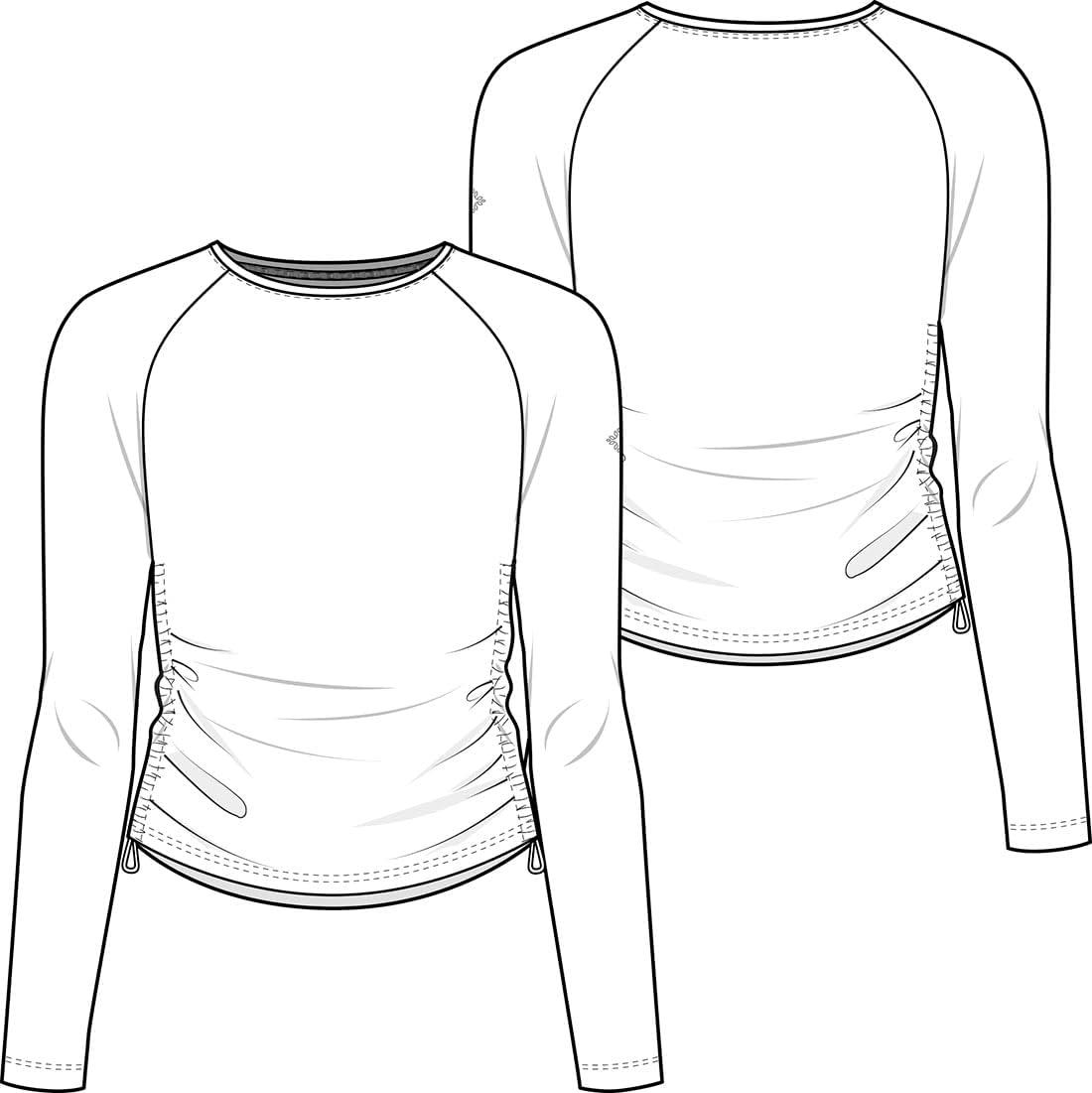 imageMed Couture Underscrub Long Sleeve Women Top Ruched Knit Details Rounded Hem with Adjustable Taping at Side Seam MC700Galactic Purple