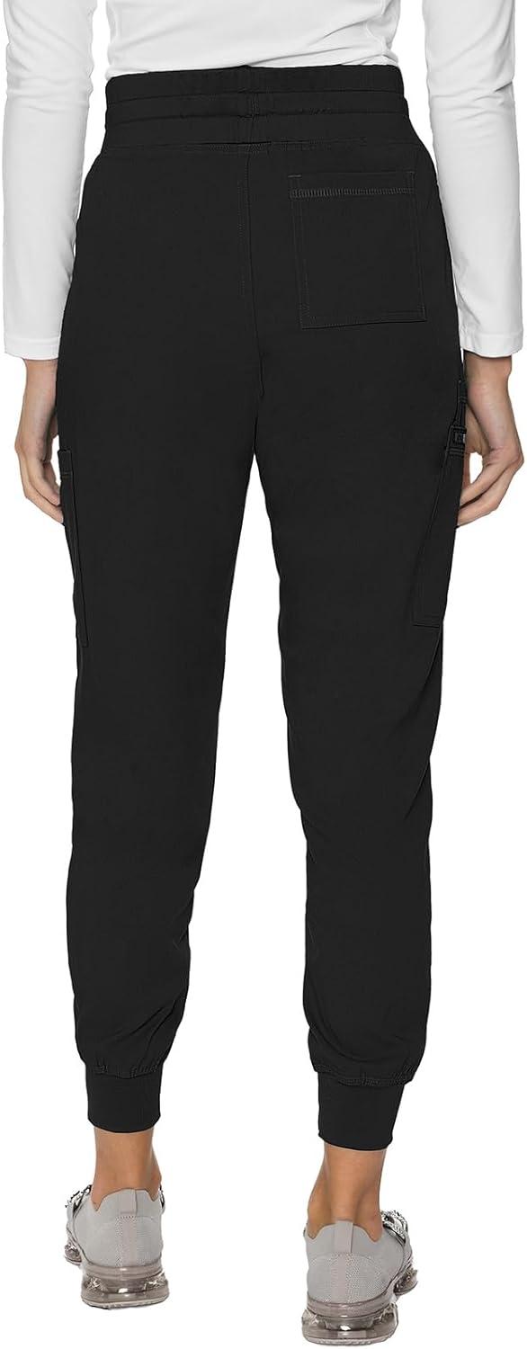 imageMed Couture Womens Cargo Scrub Jogger Pants 6 Pockets Ultra Soft Stretch Easy Care Soft Medical Uniform Bottoms MC7705Black