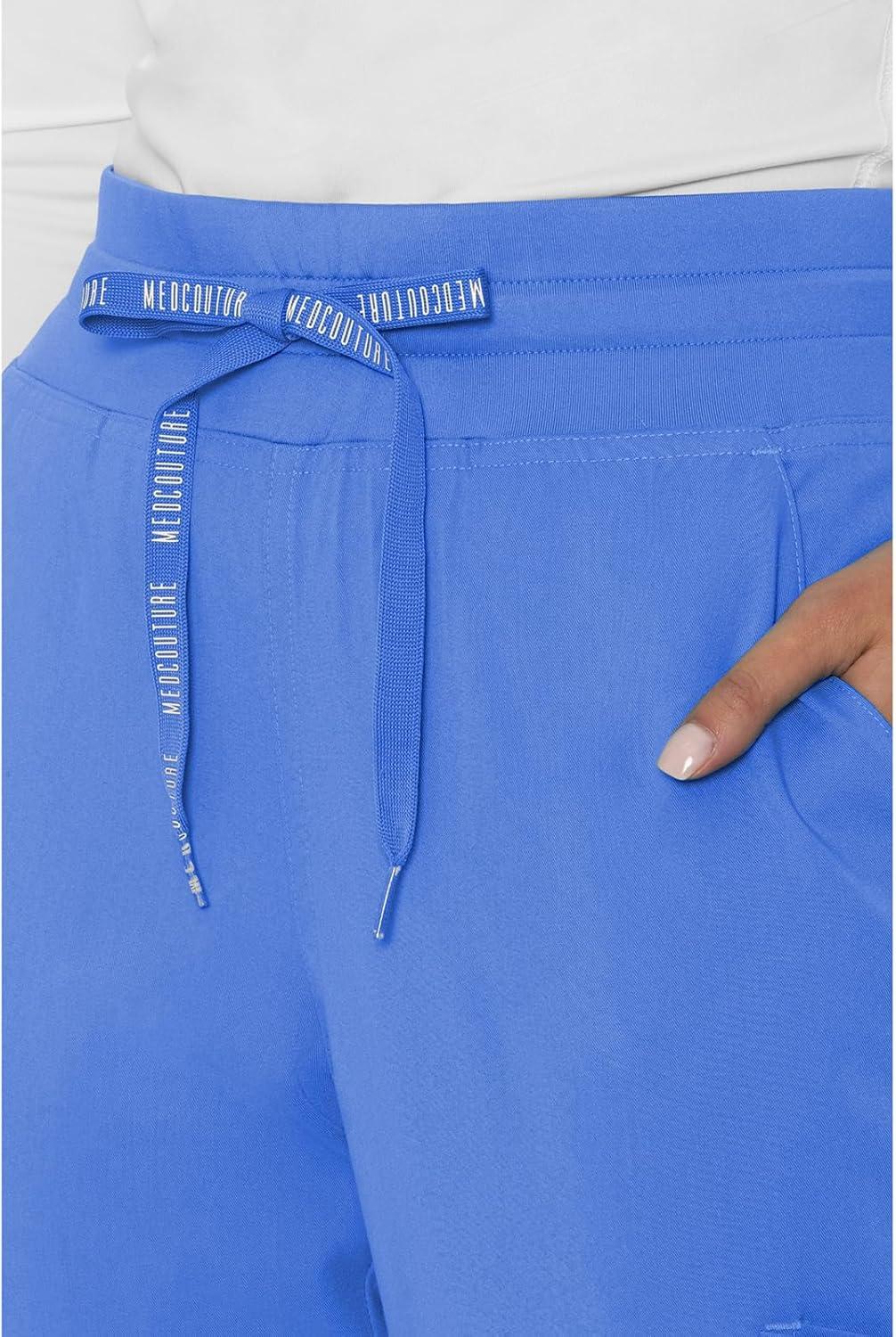 imageMed Couture Womens Cargo Scrub Jogger Pants 6 Pockets Ultra Soft Stretch Easy Care Soft Medical Uniform Bottoms MC7705Ciel