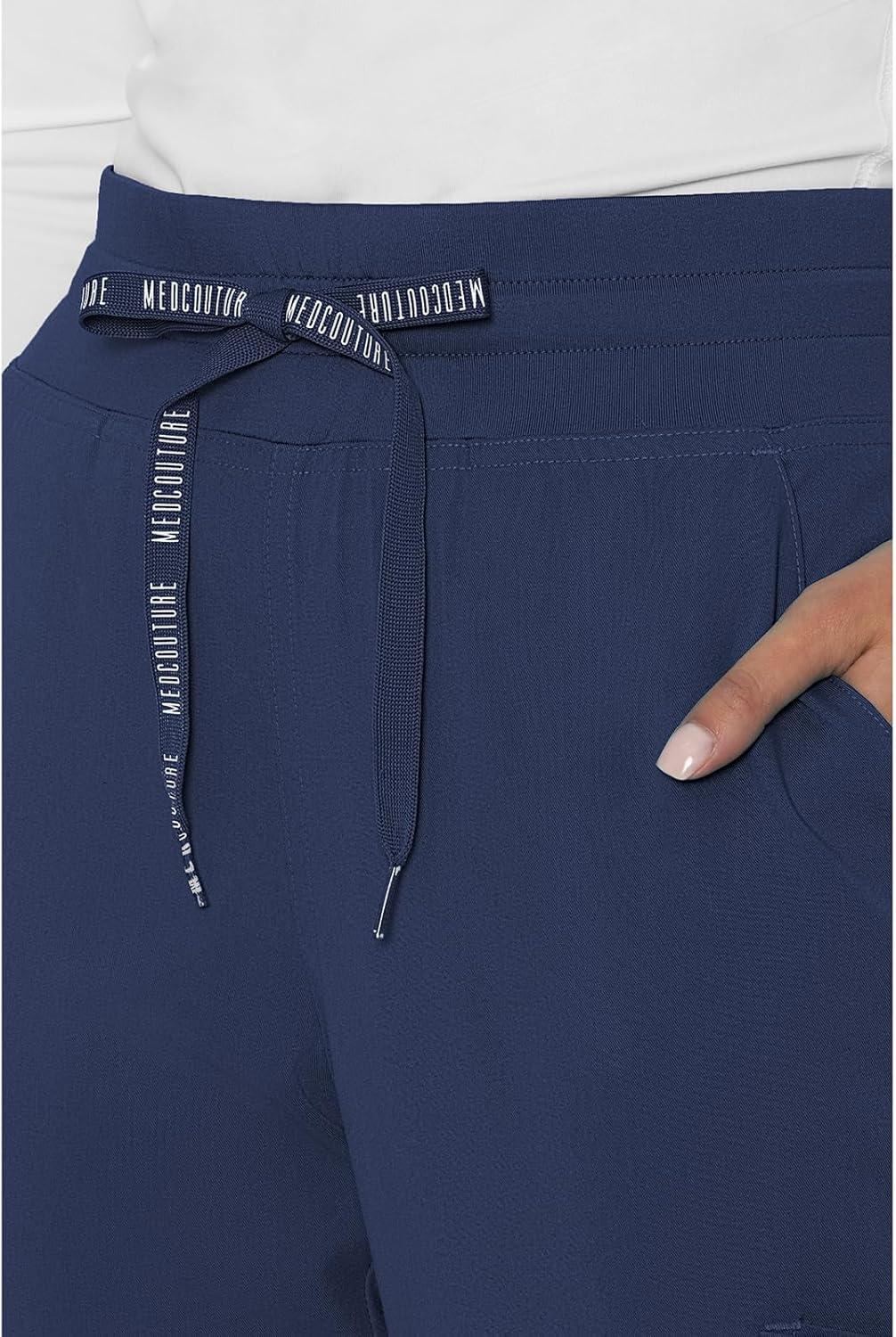 imageMed Couture Womens Cargo Scrub Jogger Pants 6 Pockets Ultra Soft Stretch Easy Care Soft Medical Uniform Bottoms MC7705Navy