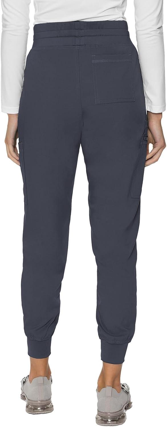 imageMed Couture Womens Cargo Scrub Jogger Pants 6 Pockets Ultra Soft Stretch Easy Care Soft Medical Uniform Bottoms MC7705Pewter