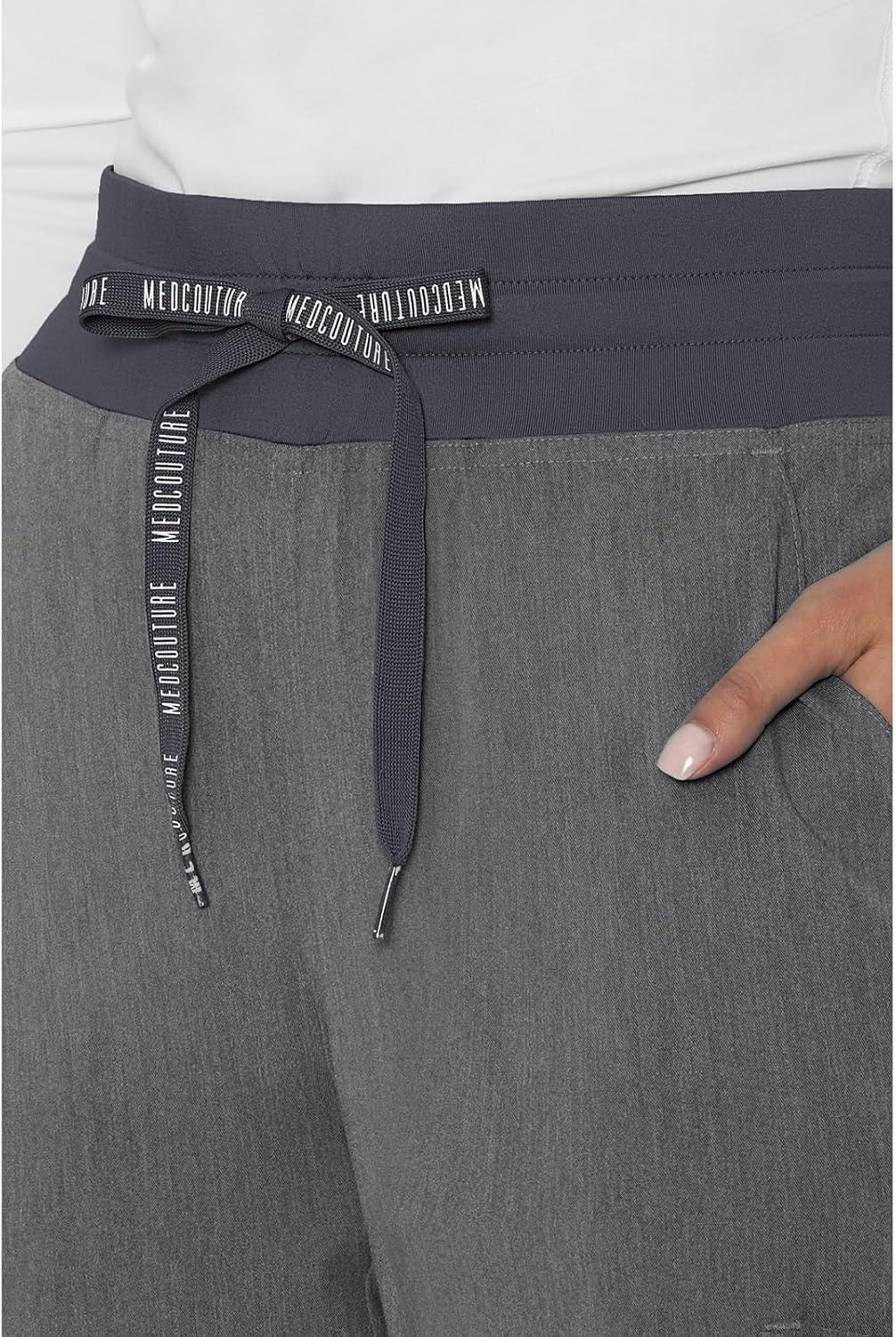 imageMed Couture Womens Cargo Scrub Jogger Pants 6 Pockets Ultra Soft Stretch Easy Care Soft Medical Uniform Bottoms MC7705Slate