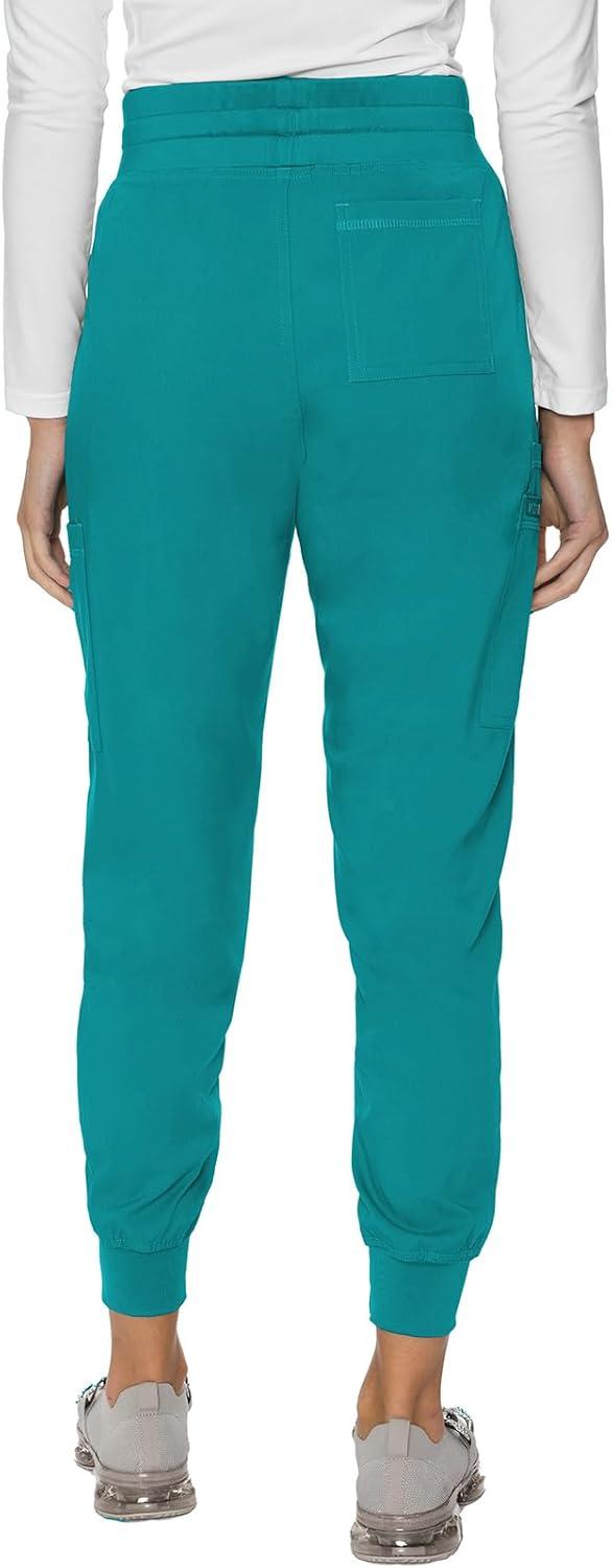 imageMed Couture Womens Cargo Scrub Jogger Pants 6 Pockets Ultra Soft Stretch Easy Care Soft Medical Uniform Bottoms MC7705Teal