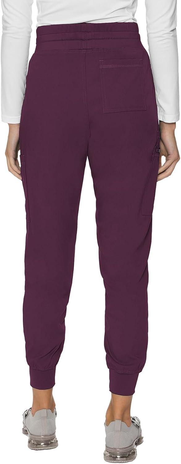 imageMed Couture Womens Cargo Scrub Jogger Pants 6 Pockets Ultra Soft Stretch Easy Care Soft Medical Uniform Bottoms MC7705Wine